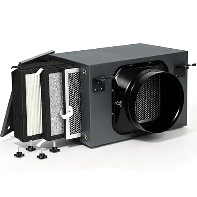 8-inch inline filter box suitable for 8" inline ductwork, HVAC fresh air intakes, and ventilation equipment. Includes pre-filter H-EPA filter carbon filter (8-inch)