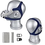 Airfit F20 Headgear Strap 2 Packs CPAP/BiLevel Headgear Straps Replacement with 2 Strap Covers and 2 Pair Clips for Resmed AirFit™ F20 AirTouch F20 Size Medium (Blue)