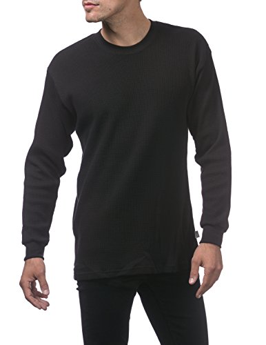 Pro Club Men's Heavyweight Cotton Long Sleeve Thermal Top, Large, Black #TOP3