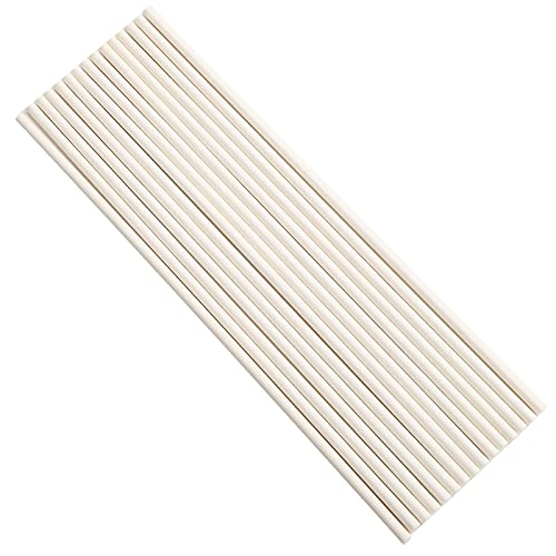 Palitos de papel de grado alimenticio para pasteles de caramelos, chocolates, accesorio para hornear para hacer piruletas, caramelos (15 blancos, longitud grande de 200 mm)