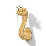 Juedawyal Gold Ostrich Animal Head Wall Decor Sculpture, Resin Animal Heads for Wall, Vintage Wall Sculpture for Men Women Living Room Hallway Staircase Home Office