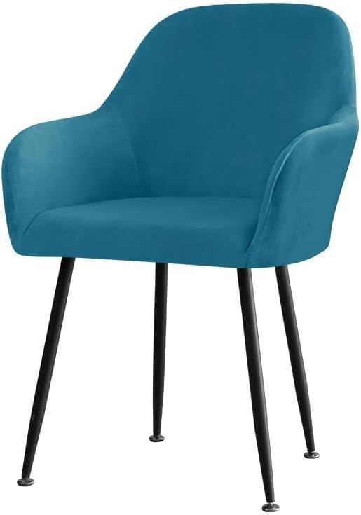 Housse de chaise scandinave velours bleu paon pour fauteuil de bureau