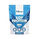 Pure Source Nutrition Soy Protein Isolate Powder (90% Protein) 5Kg Vanilla SOYA Protein Vegan Powder for Superfood Supergreens Dairy Free Plant Based Protein (5Kg, Vanilla)