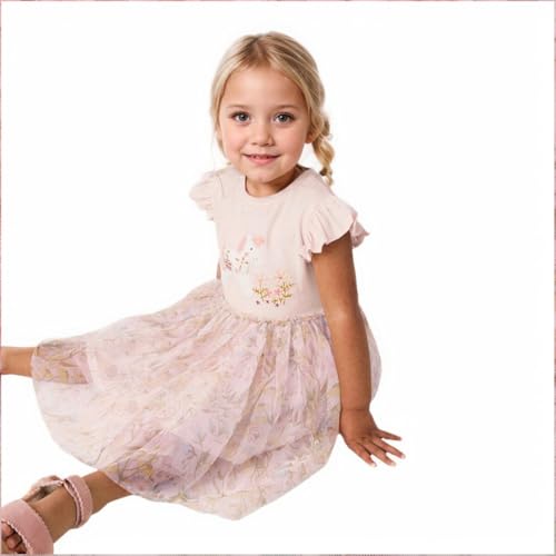 Image of Toddler Girls Tutu Dresses Cute Casual Short Sleeve Dress for Summer Daily Home School Party 2-8T