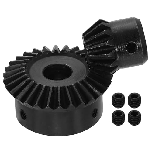 QUARKZMAN 2 Stück Kegelradsatz 1.5 Modul 1:2 (15Z/30Z) Gehärteter Stahl Geradverzahntes Kegelrad 90 Grad Lenkmotorgetriebe (5/12mm Bohrung)