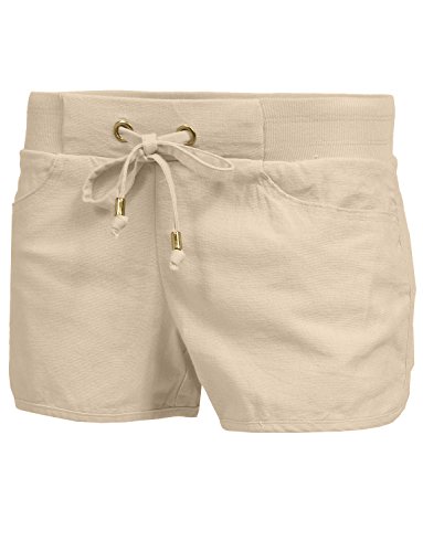 J. LOVNY Womens Casual Stretch Comfy Workout High Waisted Short Pants