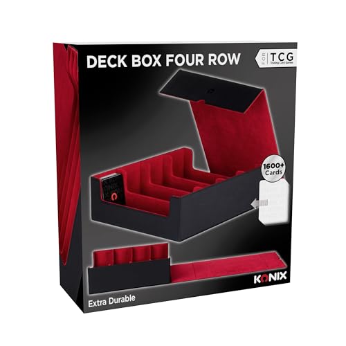 Konix Boîte de rangement 4 rangées deckboxs format 63 x 88 mm - Jeux de cartes à collectionner - Compatible Magic The Gathering, Pokémon - Noir – vue 7