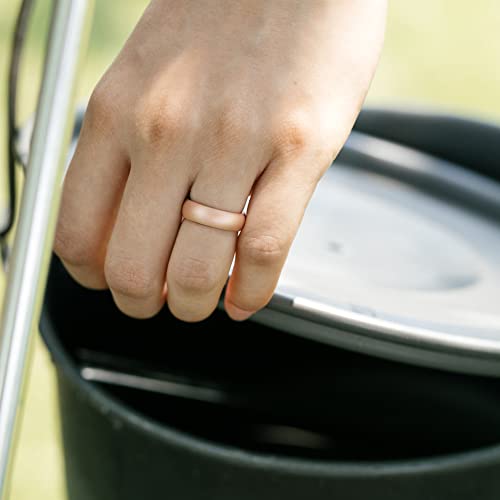 ThunderFit Silicone Wedding Bands for Women, Dome Unique Anniversary Rings 5.5mm Wide 2mm Thick - 1/2/3/4/5/6/7/8/12 Variety Multipack3