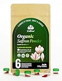 Zaffrus - Certified Organic Premium Saffron Powder for Cooking Saffron Rice, Paella, Risotto, Soup, Desserts & Herbal Teas. Pack of 6 (.75 gram/ .026 Oz)