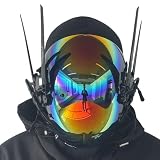 ifkoo Cool Gothic Punk Mask for Men, Goth Daft Punk Helmet Mechanical Sci-fi Gear Cosplay Halloween Mask