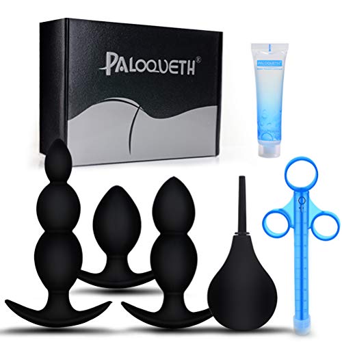 Butt Plug Anal Plug Set for Anal Sex, PALOQUETH Silicone Anal Plug Toy Kit Anal Beads for Comfortable Long-Term Wear 3 Small Butt Plugs