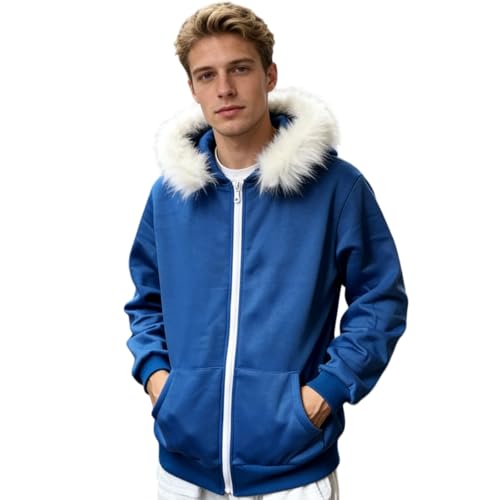 YJCOS Blue Jacket Hoodie Pullover Halloween Unisex Adult Outwear