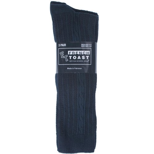 Chaussettes hautes torsadées anti-glisse et résistantes lot de 3