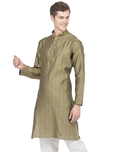 Image of SG LEMAN Knee Length Solid Kurta for Men | Silk | Long Sleeve | Ethnic Wear for Men | Party and Weeding wear Kurta