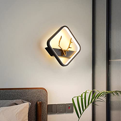 Modern Antler Led Wall Sconce, Black & Gold Dimmable Wall Light Indoor, Wall Mount Light For Bedroom, Living Room, Hallway, Home Decor - 1Pack #TOP1