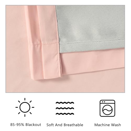 Homechoice Decor Luxurious Peach Pink Blackout Curtains with 3 Rows of Handmade Butterfly Flower Ruffles, Room Darkening and Soundproof Window Curtain 52" W x 96" L x 2 Panels, Machine Washable(LQ-37) by Homechoice Decor - Used condition - Image 5