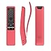 SIKAI Silicone Remote Case For Samsung BN59-01241A BN59-01242A BN59-01292A Remote Cover Shockproof Washable Remote Protector For Samsung UHD TV Remote Texture Design With Lanyard (Red)