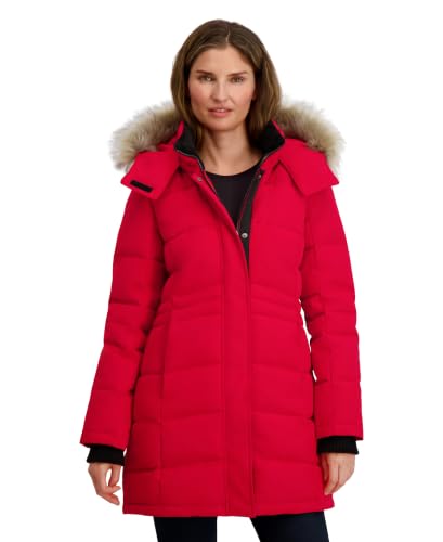 Image of Nautica Women's Mist Heavyweight Winter Coat- Puffer Jacket With Detachable Faux Fur Hood