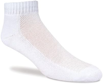Jox Sox Men's Cushioned Quarter Performance Socks (Men's Shoe Size 7-12 / Sock Size 10-13, Solid White)