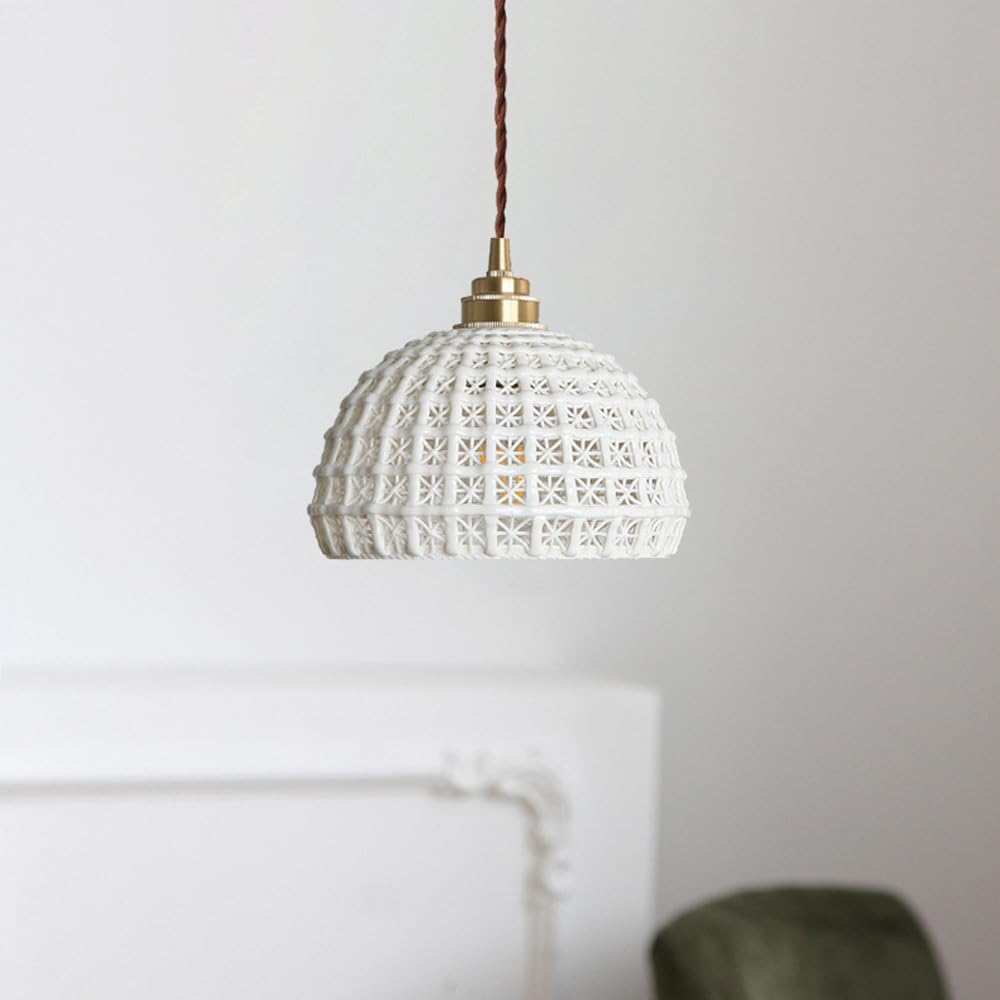 Suspension blanche en fer 28 cm avec LED 3 températures de couleur réglables