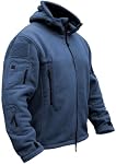 CARWORNIC Veste militaire tactique en polaire pour hommes Manteau à capuche à capuchon d'extérieur
