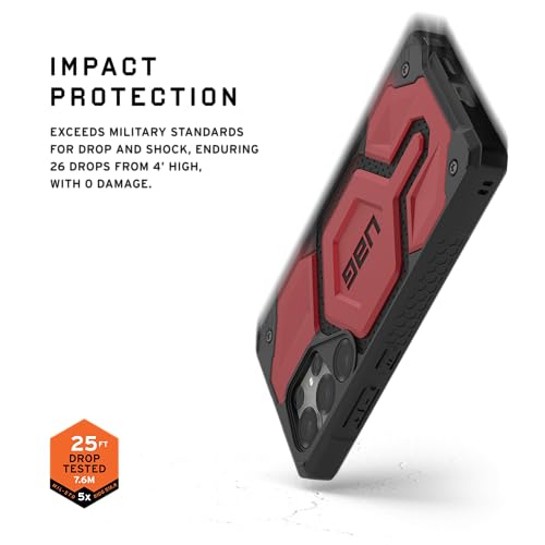 Image of Urban Armor Gear UAG Designed for Galaxy S26 Ultra 5G Case, Monarch Pro - Compatible with Magnetic Charging Premium Rugged Military Drop Tested Protective Cover - Crimson