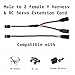 Nvwadayu JST Y Splitters - 1 Male to 2 Female, RC Servo Y Connector, Servo Harness Lead, Extension Cable, JR Wire Connectors Fits RC JR Futaba Airplanes, Car (6pcs)
