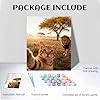 DIY Paint by Numbers Kit for Adults Kids Funny Cat & Lion in Savannah Landscape Painting Set, Acrylic Pigment with Brushes, Paint by Numbers Creative Art Craft Gift for Home Decor(Canvas Size:16"x20") #4