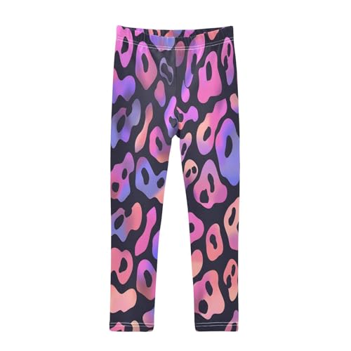 Toddler Girls Leggings Printed Yoga Pants Leggings Purple Leopard Print for Kids