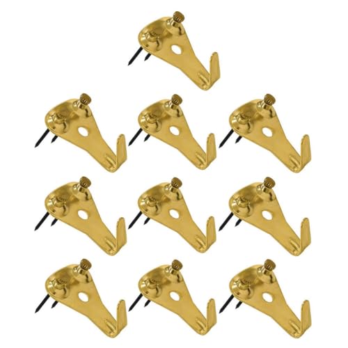 Image of 10 Sets Heavy Duty Picture Hangers Kit with Nails Professional Picture Hooks Hangers, 50lb Wall Hangers, Wall Hanging Kit for Drywall /Wooden Office Pictures, Clock, Mirror