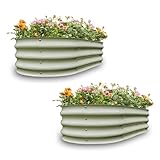 Gardmax 2 Pack Galvanized Raised Garden Bed, Lightweight Planter Boxes Outdoor...