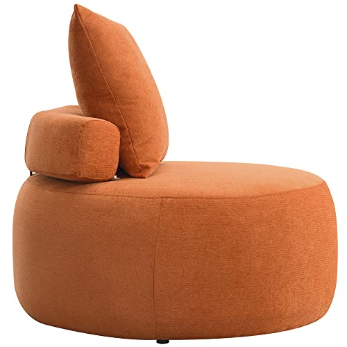 Merax Pillow, Easy To Move Modern Chenille Reading, High-Stretch Round Sofa For Bedroom, Living Room, 1, Orange #TOP6