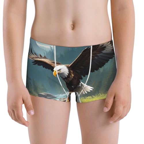 Boys' Cotton Boxer Brief Soft Underwear-Forest River Bald Eagle