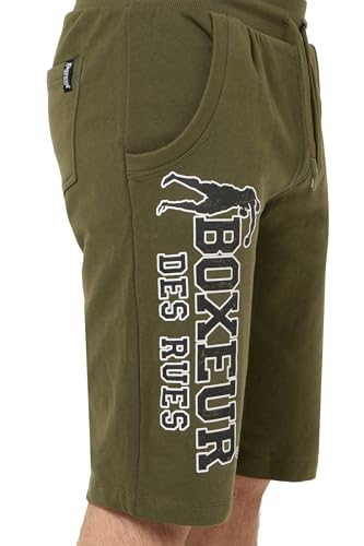 Short vert militaire Boxeur des Rues stretch avec cordon de serrage