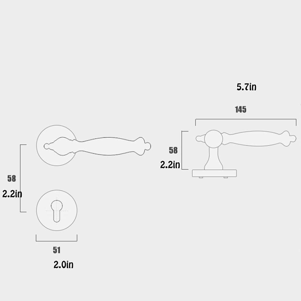 Door Knob Lever Light Luxury Mute Magnetic Wooden Door Lock Door Levers Indoor Door Handle with Key for Bedroom Or Bathroom Door Lock with Handle