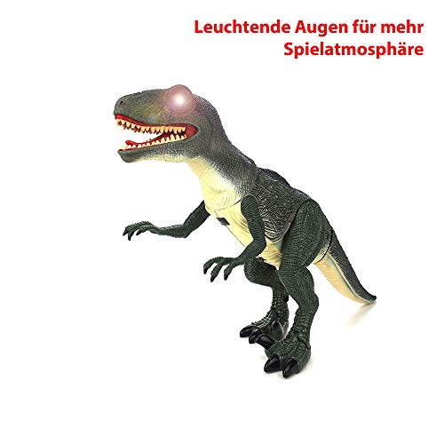 RC Ferngesteuerter Dinosaurier mit Gehfunktion, Sound- und Lichteffekte inkl. Fernsteuerung, Realistisches Spielzeug für Kinder, T-Rex Dino, Tolles Geschenk und Ideal für Geburtstage & Weihnachten