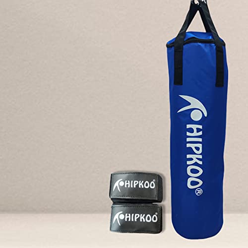 Image of Hipkoo Sports 3 Feet Unfilled Matte Punching Bag with Hand Wrap Combo | 1 Punching Bag & 1 Hand Wrap | for Boxing, MMA, Sparring, Punching Training Kick & Muay Thai (Blue)