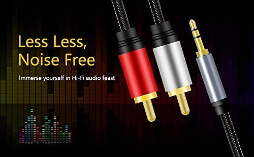 Cable de audio macho de 3,5 mm a 2RCA jack estéreo auxiliar para equipo de música 5