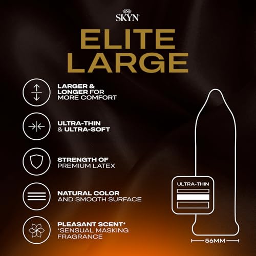 Image of SKYN Elite Large Condoms - 36 Count - Ultra-Thin, Lubricated Latex-Free Condoms, Longer and Wider for a More Comfortable Fit