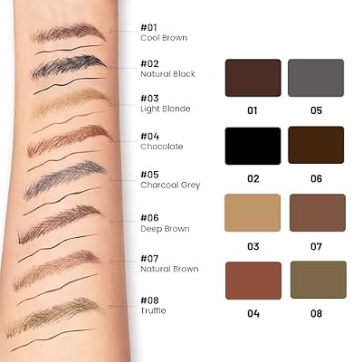 2-in-1 Dual Ended Microblading Eyebrow Pen & Eyebrow Brush, Waterproof 2-Fork-Tip & Precise Brush-Tip for Natural Hair-Like Brows, Perfect Eyebrows Make up,Last 24Hrs. (Deep brown)