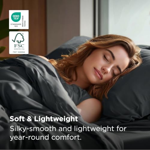 Image of Bedsure PureWoven Cooling Duvet Cover, Ideal for Hot Sleepers, King Size