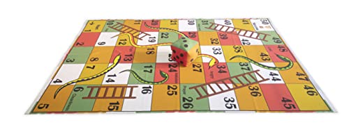 Image of Keshav Creation Adult Giant Outdoor Snakes & Ladders Lifesize Floor Game Mat With Jumbo Dice|Jumbo Play Floor Games|5 X 7 Feet