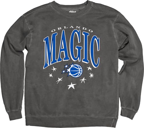 Blue 84 Orlando Magic NBA Officially Licensed Crewneck Sweatshirt Ringspun Black Stars, Medium