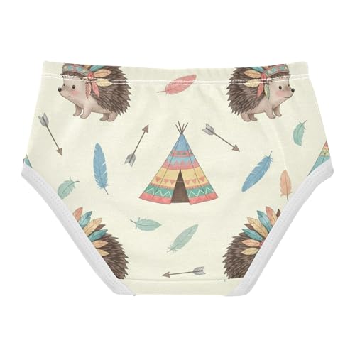 Cotton Girls Underwear Toddlers Classical Cute Hedgehogs Beige Panties Little Girl Funny Briefs Underpants 2t2