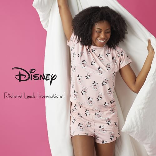 Image of Richard Leeds International Womens 2 Piece Pajama Set - Disney | Hello Kitty | Snoopy - Short Sleeve Top & Shorts Lounge Sets