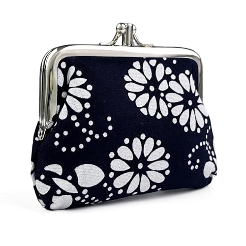 Image of Cute Floral Buckle Coin Purses Vintage Pouch Kiss-lock Change Purse Wallets