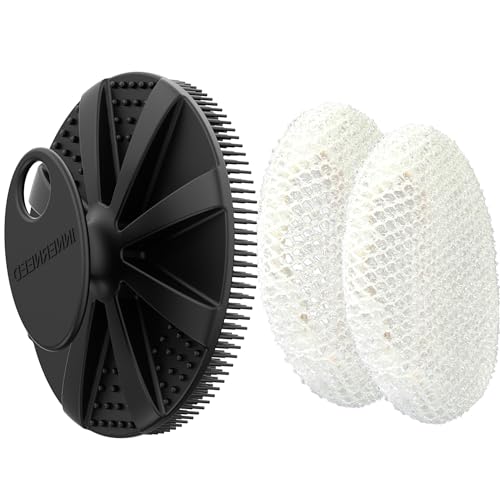 INNERNEED Food-Grade Soft Silicone Body Scrubber Shower Brush Gray | Handheld Cleansing Skin Brush Gentle Exfoliating and Lather Well Hygienic Bath Scrub for Women Men product thumbnail 16