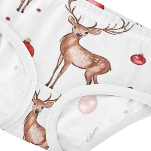 Girls' Stretchy Triangle Panties Comfort Underwear for Baby Girls Christmas Deer in Sizes 2T,3T, 4T, 5T, 6Y and 8Y4