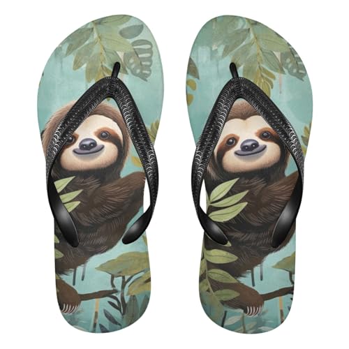 Sloth Cute Leaves Flip Flop Beach Summer Casual Sandal for Women & Men Shower Shoes 20848288
