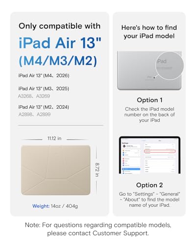 Image of MOFT Dynamic Folio Case for iPad Air 13-inch (M3 2025 / M2 2024),Silm Magnetic Stand Case with 20+ Viewing Angles, Auto Wake /Sleep,Ultra Thin, Beach White